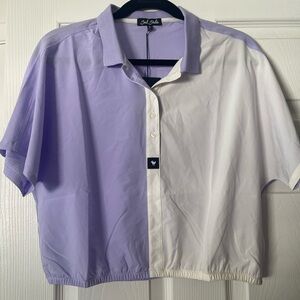 Bad Birdie - Fun breezy crop top golf shirt. Size XL. NWT